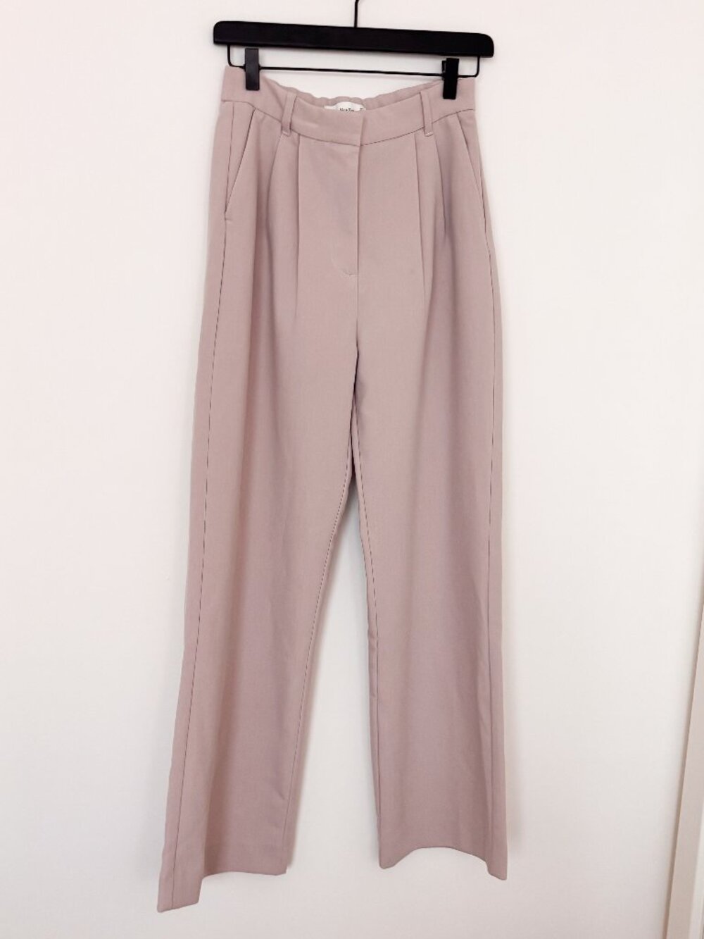 Abercrombie & Fitch Sloane Tailored Wide Leg Pants 27 4 R Cream/Light Taupe